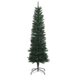 vidaXL Artificial Slim Christmas Tree 180 cm PE a PVC Zelená – Obrázok 3