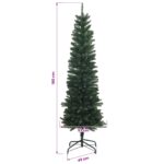 vidaXL Artificial Slim Christmas Tree 180 cm PE a PVC Zelená – Obrázok 5