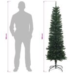 vidaXL Artificial Slim Christmas Tree 180 cm PE a PVC Zelená – Obrázok 6