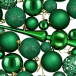 vidaXL Súprava vianočných ozdôb 61 ks Zelená Ø 6 cm Plast 150 LED – Obrázok 7
