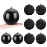 vidaXL Vianočná guľa set XL 9 ks Čierna Ø 15 cm Plast – Obrázok 2