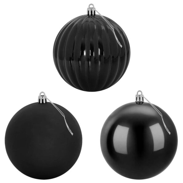 vidaXL Vianočná guľa set XL 9 ks Čierna Ø 15 cm Plast – Obrázok 3