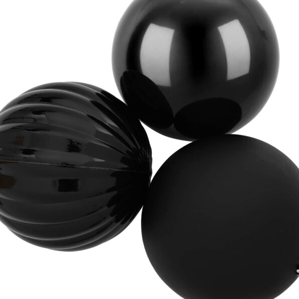 vidaXL Vianočná guľa set XL 9 ks Čierna Ø 15 cm Plast – Obrázok 4