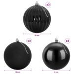 vidaXL Vianočná guľa set XL 9 ks Čierna Ø 15 cm Plast – Obrázok 5