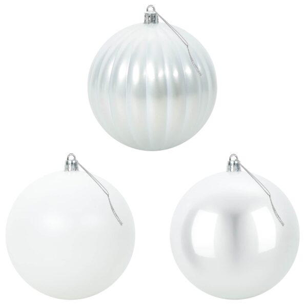 vidaXL Vianočná guľa set XL 15 ks Biela Priem. 10 cm Plast – Obrázok 3