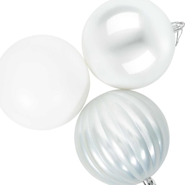vidaXL Vianočná guľa set XL 15 ks Biela Priem. 10 cm Plast – Obrázok 4