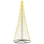 vidaXL LED vianočný stromček 235 cm 1000 LED Teplá biela Oceľ Čierna – Obrázok 2