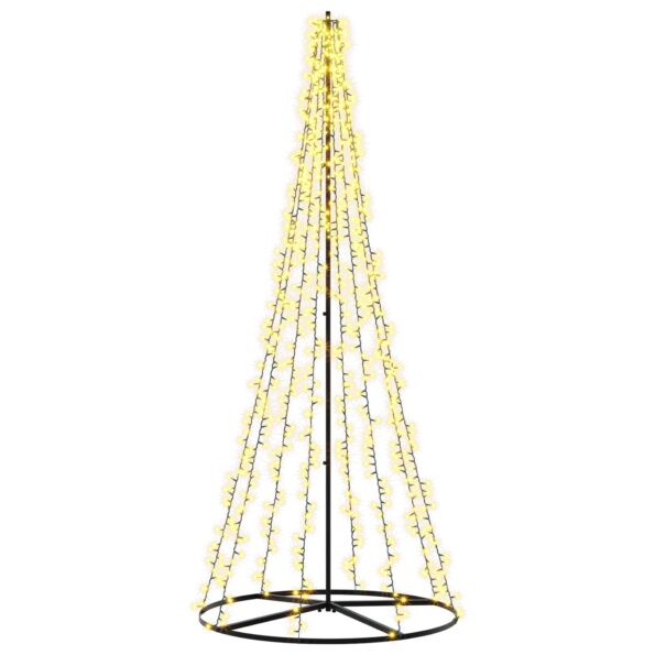 vidaXL LED vianočný stromček 235 cm 1000 LED Teplá biela Oceľ Čierna – Obrázok 2