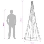 vidaXL LED vianočný stromček 235 cm 1000 LED Teplá biela Oceľ Čierna – Obrázok 5