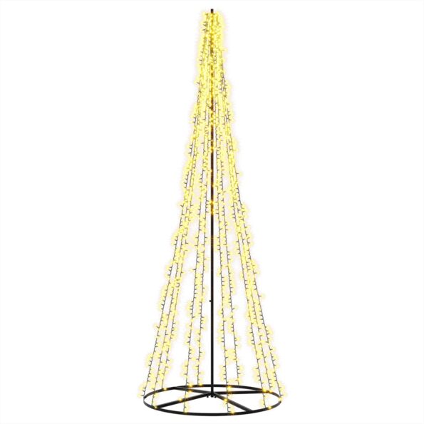 vidaXL LED vianočný stromček 285 cm 1550 LED Teplá biela Oceľ Čierna – Obrázok 2