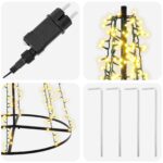 vidaXL LED vianočný stromček 285 cm 1550 LED Teplá biela Oceľ Čierna – Obrázok 4