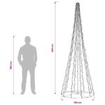 vidaXL LED vianočný stromček 285 cm 1550 LED Teplá biela Oceľ Čierna – Obrázok 5