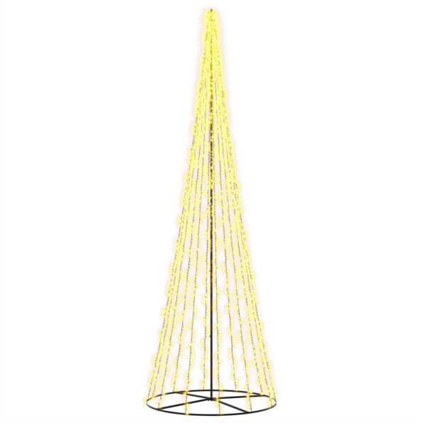vidaXL LED vianočný stromček 485 cm 3000 LED Teplá biela Oceľ Čierna – Obrázok 2