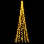 vidaXL LED vianočný stromček 485 cm 3000 LED Teplá biela Oceľ Čierna – Obrázok 3