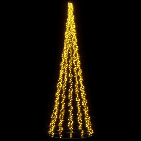 vidaXL LED vianočný stromček 485 cm 3000 LED Teplá biela Oceľ Čierna – Obrázok 3