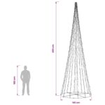vidaXL LED vianočný stromček 485 cm 3000 LED Teplá biela Oceľ Čierna – Obrázok 5