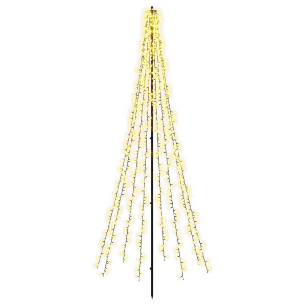vidaXL LED vianočný stromček 235 cm 1000 LED Teplá biela Oceľ Čierna – Obrázok 2