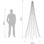 vidaXL LED vianočný stromček 235 cm 1000 LED Teplá biela Oceľ Čierna – Obrázok 5
