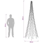 vidaXL LED vianočný stromček 285 cm 1550 LED Teplá biela Oceľ Čierna – Obrázok 5