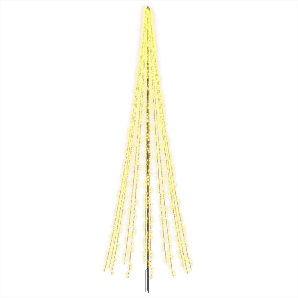 vidaXL LED vianočný stromček 485 cm 3000 LED Teplá biela Oceľ Čierna – Obrázok 2