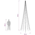 vidaXL LED vianočný stromček 485 cm 3000 LED Teplá biela Oceľ Čierna – Obrázok 5