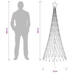vidaXL LED vianočný stromček 180 cm 230 LED Studená biela Železo – Obrázok 5
