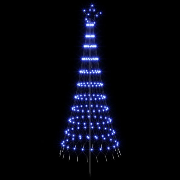 vidaXL LED vianočný stromček 180 cm 230 LED Modrá Železo Čierna – Obrázok 3