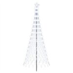 vidaXL LED vianočný stromček 250 cm 290 LED Studená biela Železo – Obrázok 2