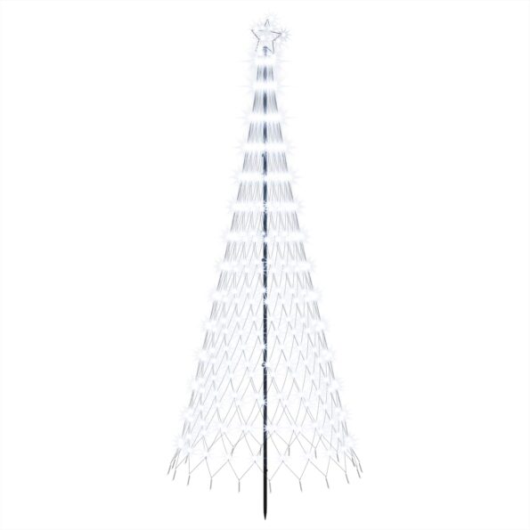vidaXL LED vianočný stromček 250 cm 290 LED Studená biela Železo – Obrázok 2