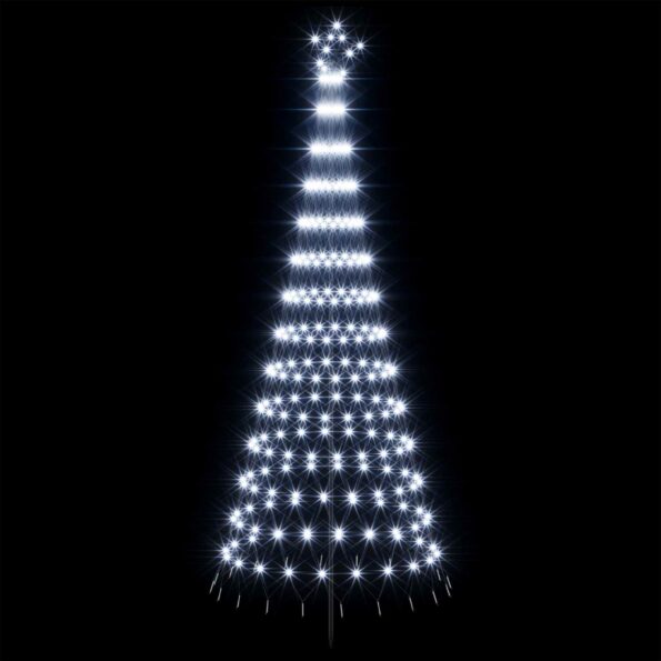 vidaXL LED vianočný stromček 250 cm 290 LED Studená biela Železo – Obrázok 3