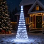 vidaXL LED vianočný stromček 300 cm 350 LED Studená biela Železo