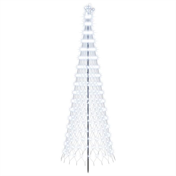vidaXL LED vianočný stromček 300 cm 350 LED Studená biela Železo – Obrázok 2