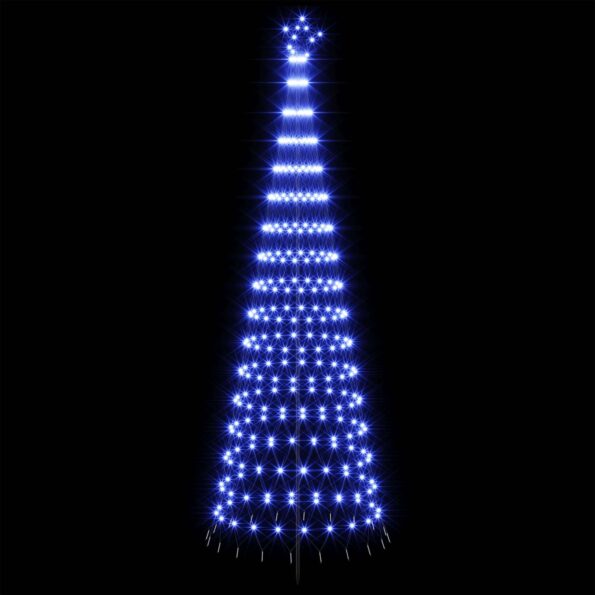 vidaXL LED vianočný stromček 300 cm 350 LED Modrá Železo Čierna – Obrázok 3
