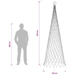 vidaXL LED vianočný stromček 300 cm 350 LED Modrá Železo Čierna – Obrázok 5