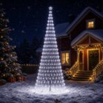 vidaXL LED vianočný stromček 400 cm 450 LED Studená biela Železo