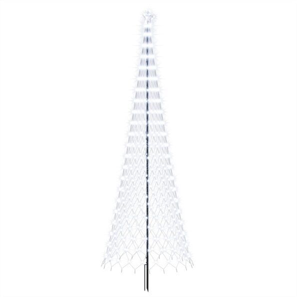 vidaXL LED vianočný stromček 400 cm 450 LED Studená biela Železo – Obrázok 2