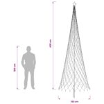 vidaXL LED vianočný stromček 400 cm 450 LED Studená biela Železo – Obrázok 5