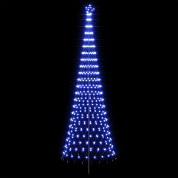 vidaXL LED vianočný stromček 400 cm 450 LED Modrá Železo Čierna – Obrázok 3