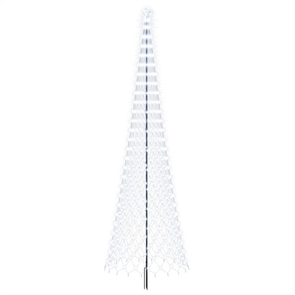 vidaXL LED vianočný stromček 500 cm 550 LED Studená biela Železo – Obrázok 2