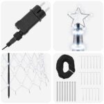 vidaXL LED vianočný stromček 500 cm 550 LED Studená biela Železo – Obrázok 4