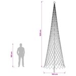 vidaXL LED vianočný stromček 500 cm 550 LED Studená biela Železo – Obrázok 5