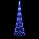vidaXL LED vianočný stromček 500 cm 550 LED Modrá Železo Čierna – Obrázok 3