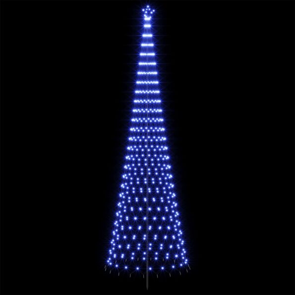 vidaXL LED vianočný stromček 500 cm 550 LED Modrá Železo Čierna – Obrázok 3