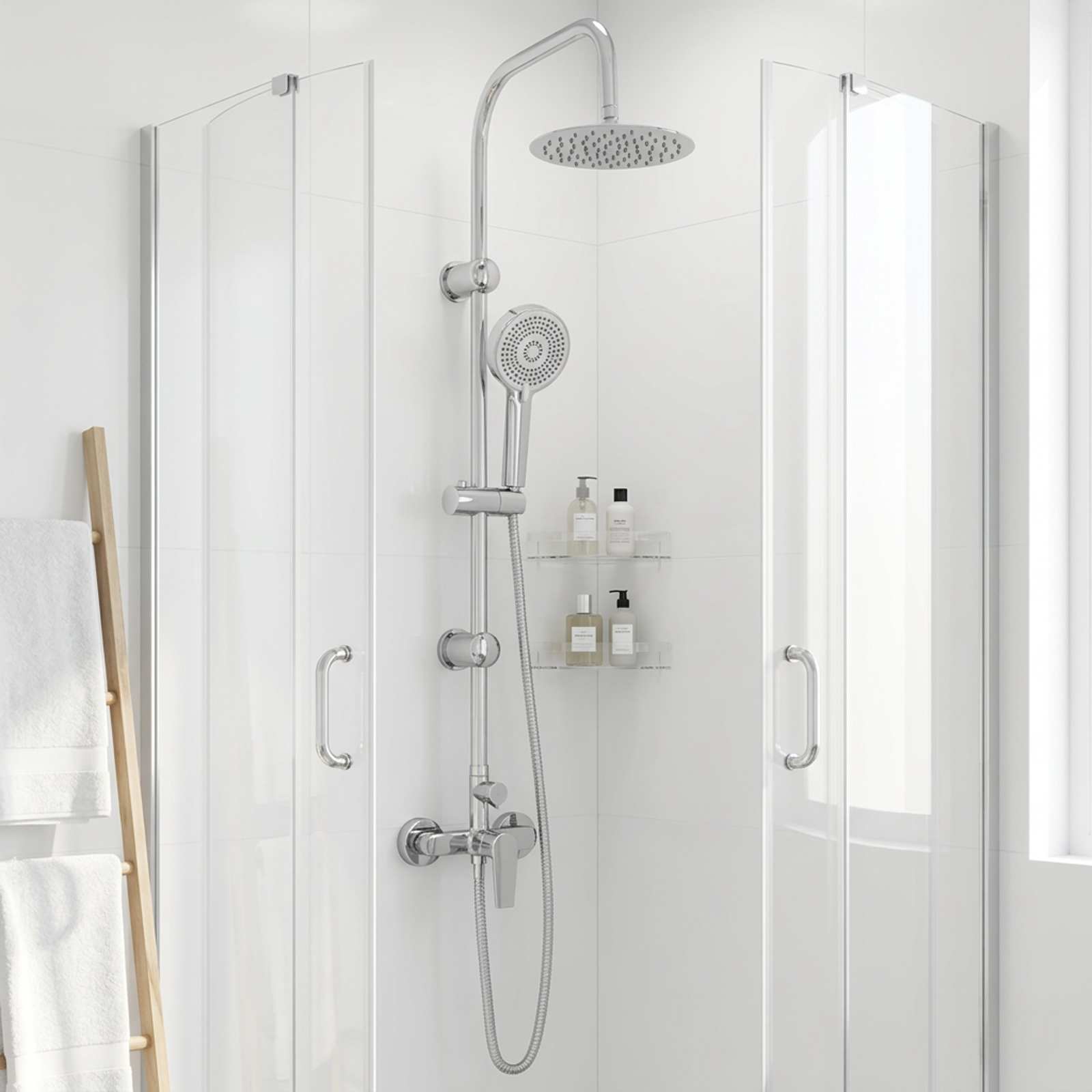 42053767_1.jpg vidaXL Sprchový systém Čierna Nehrdzavejúca oceľ 21 x 48 x 112 cm – Obrázok 1