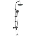 vidaXL Sprchový systém Čierna Nehrdzavejúca oceľ 21 x 48 x 112 cm – Obrázok 2