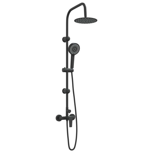 vidaXL Sprchový systém Čierna Nehrdzavejúca oceľ 21 x 48 x 112 cm – Obrázok 2