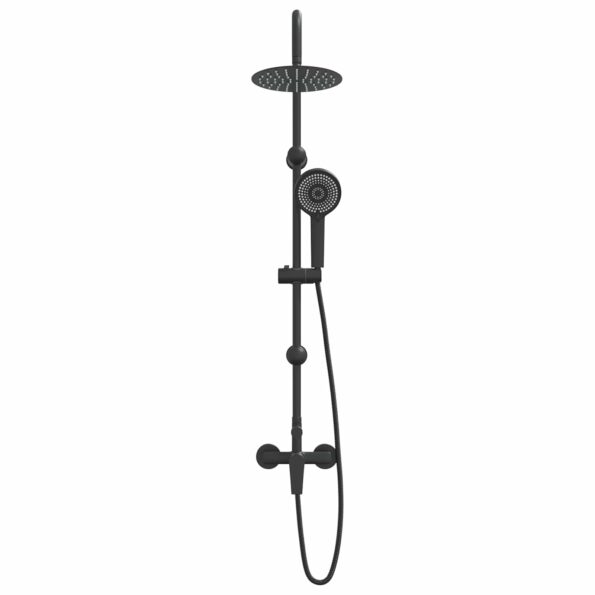 vidaXL Sprchový systém Čierna Nehrdzavejúca oceľ 21 x 48 x 112 cm – Obrázok 3