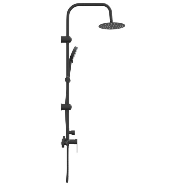 vidaXL Sprchový systém Čierna Nehrdzavejúca oceľ 21 x 48 x 112 cm – Obrázok 4