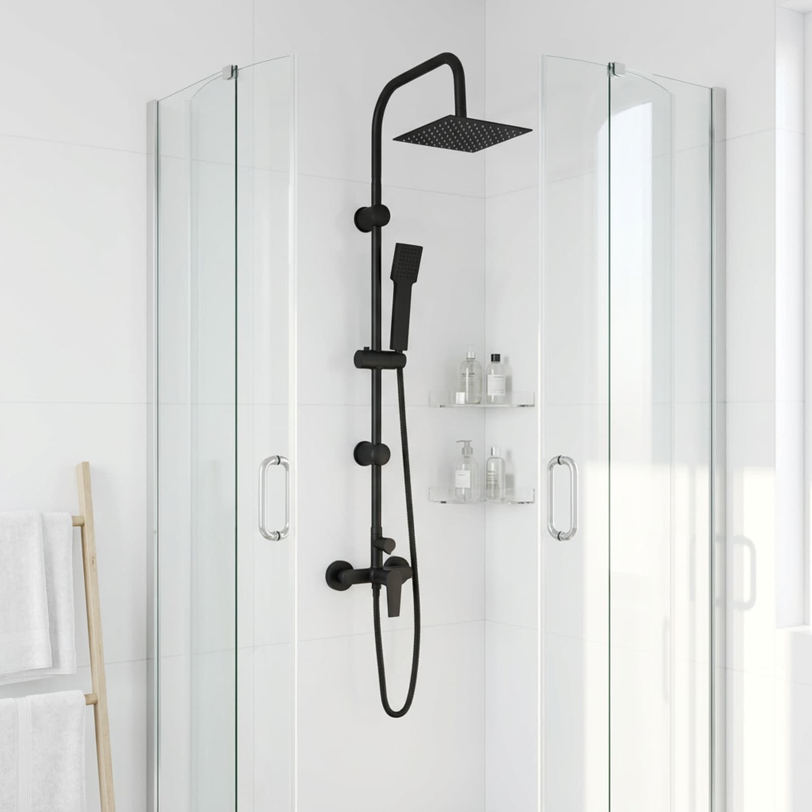 42053769_1.jpg vidaXL Sprchový systém Čierna Nehrdzavejúca oceľ 21 x 48 x 112 cm – Obrázok 1