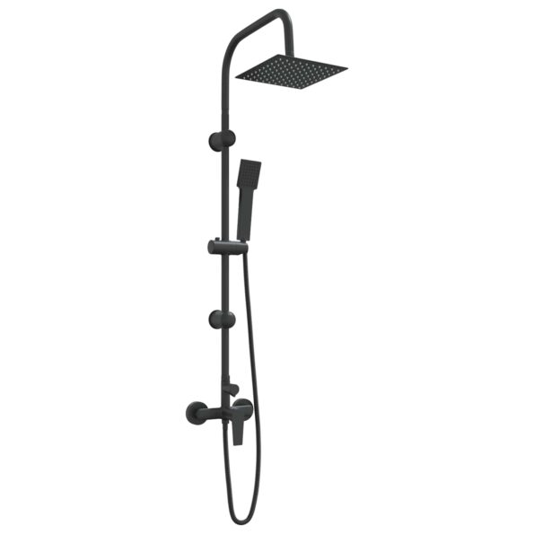 vidaXL Sprchový systém Čierna Nehrdzavejúca oceľ 21 x 48 x 112 cm – Obrázok 2